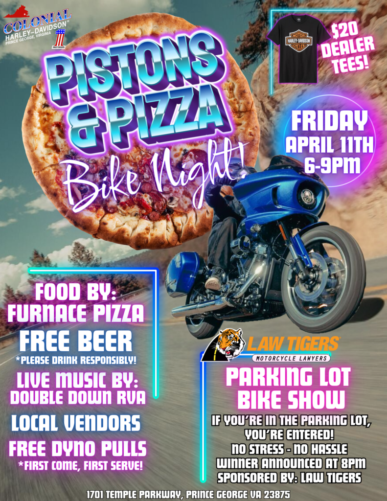Pistons & Pizza Bike Night