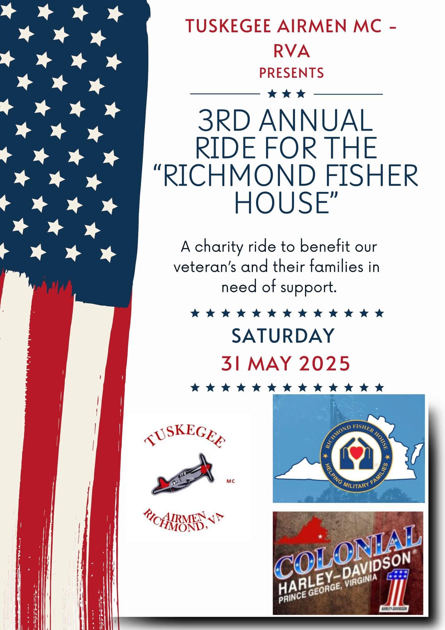 Tuskegee Airmen 3rd Annual Ride For The "Richmond Fisher House"