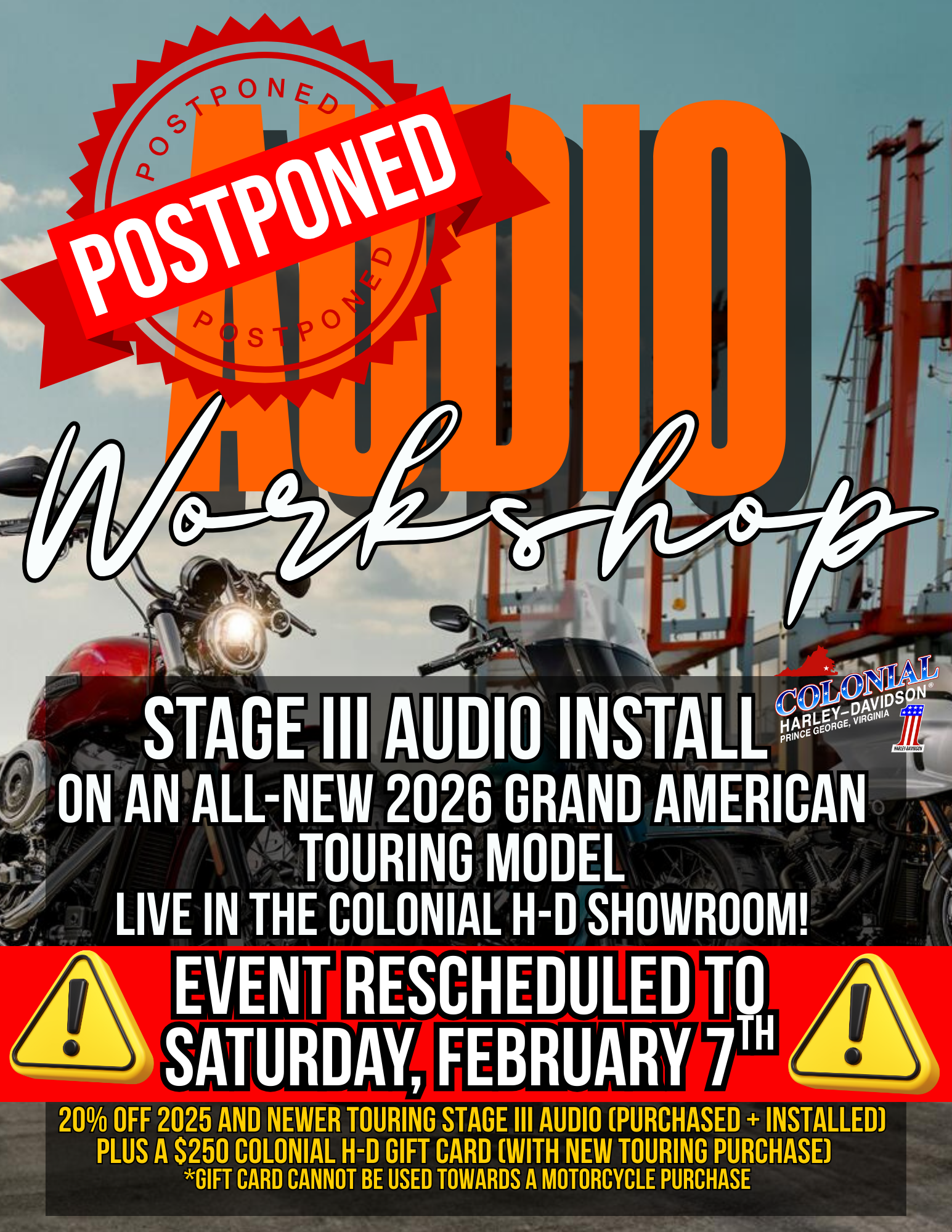 *POSTPONED TO FEBRUARY 7TH* Audio Workshop | All-New 2026 Touring Model