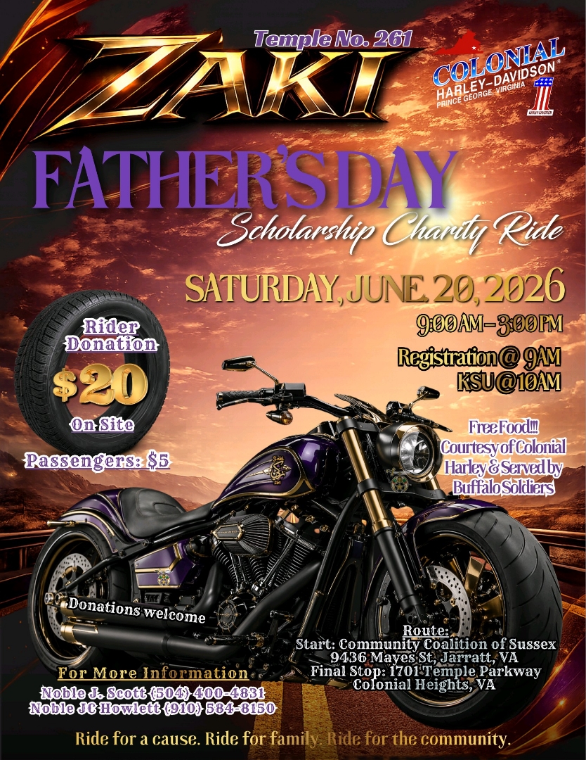 Zaki Father's Day Scholarship Charity Ride & Cookout hosted by the Buffalo Soldiers